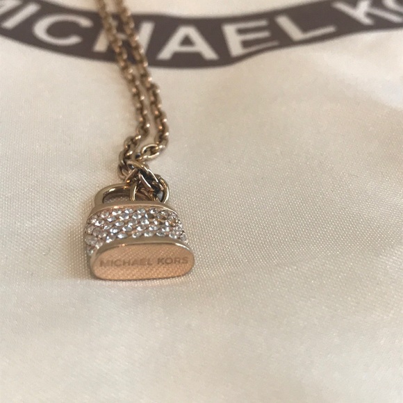 Michael Kors Rose Gold Necklace with Purse Charm - Picture 4 of 5